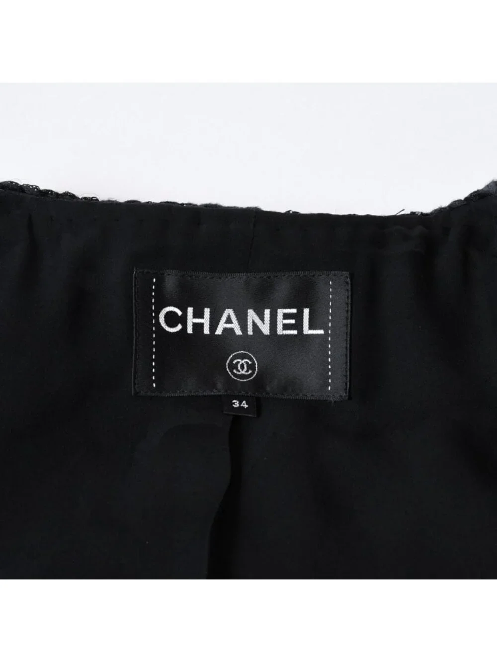 Chanel Tweed Jacket CC Logo Black